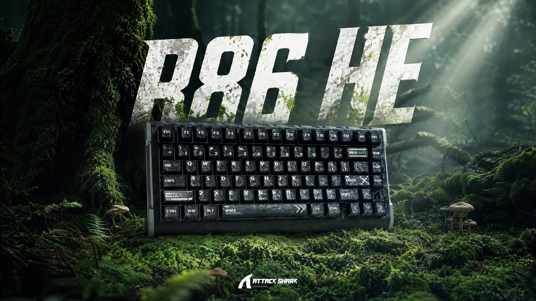 Attack Shark R86 HE Carbon Fiber Magnetic Switch Gaming Keyboard