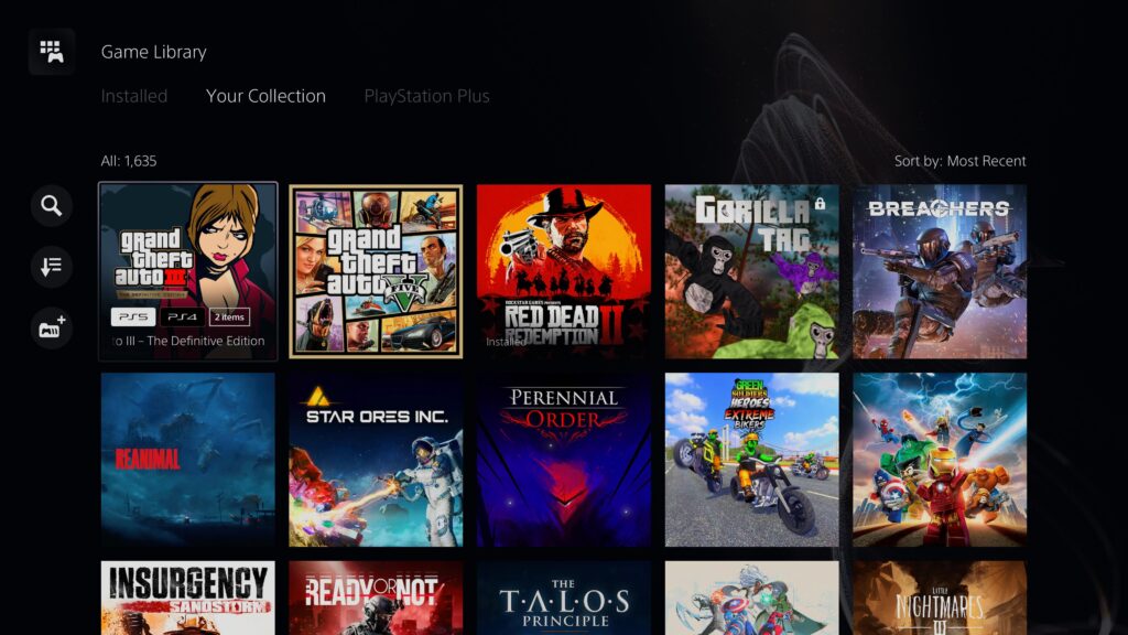 Sony PlayStation games Library